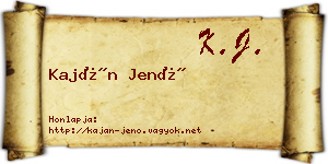 Kaján Jenő névjegykártya